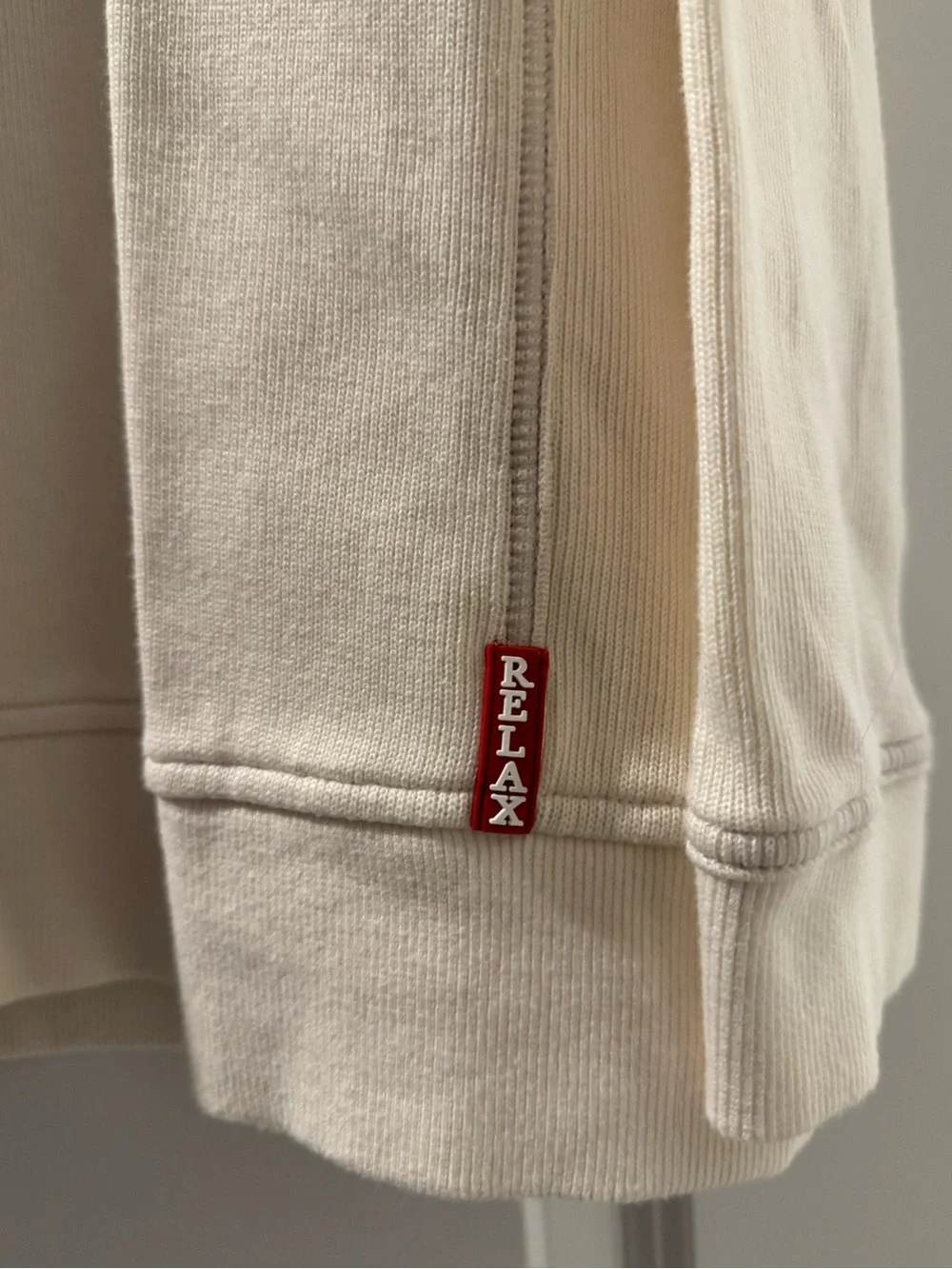 Tommy Bahama Cream Quarter-Zip Sweater with Light Blue Dolphin